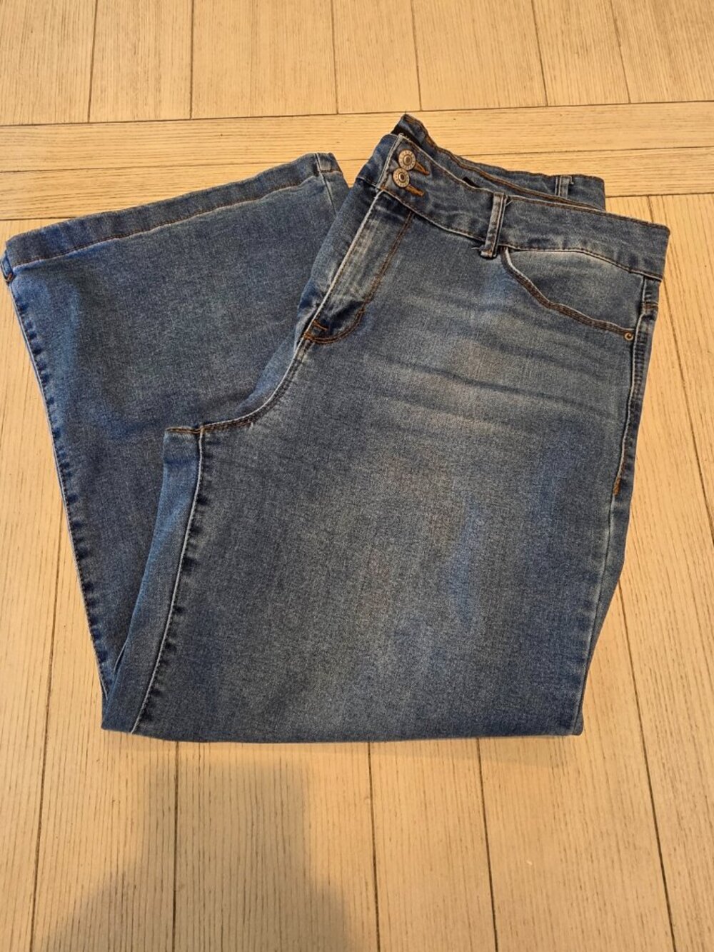 Curve Appeal French Riviera Wide Leg Crop Jeans Size 16 - Picture 7 of 7